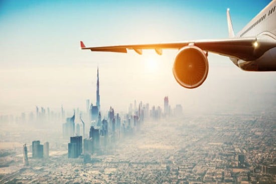 Arrivo a Dubai in aereo